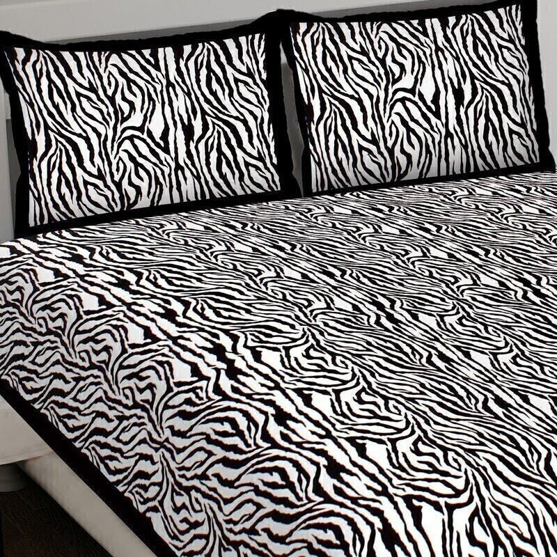 Abstra Cotton Bedsheet (Black,White) - 240 TC media 5