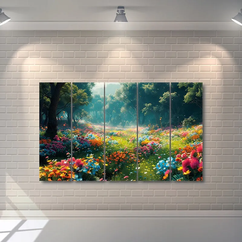 Fairytale Meadow Canvas Wall Art - Set Of Five media 3