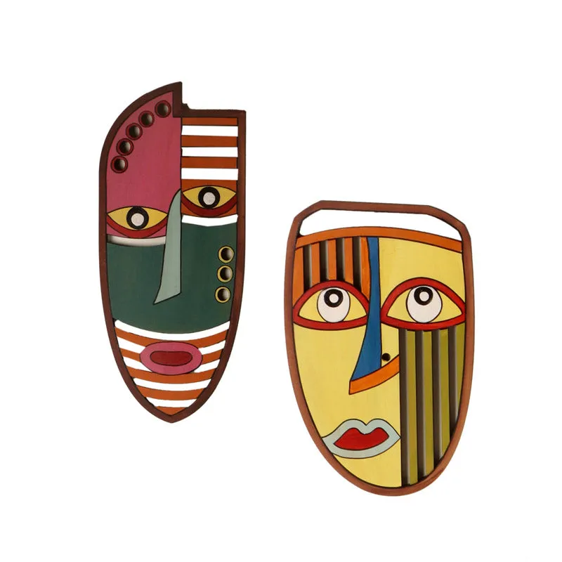 Kamya Mask Wooden Wall Accent - Set of Two media 3