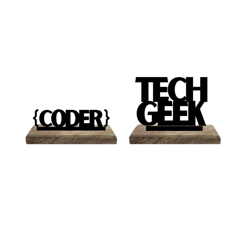 Tech Tandem Typography Showpiece - Set Of Two media 5