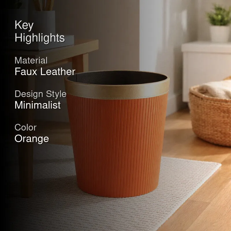 AarviDecor CleanEdge Faux Leather Dustbin media 2