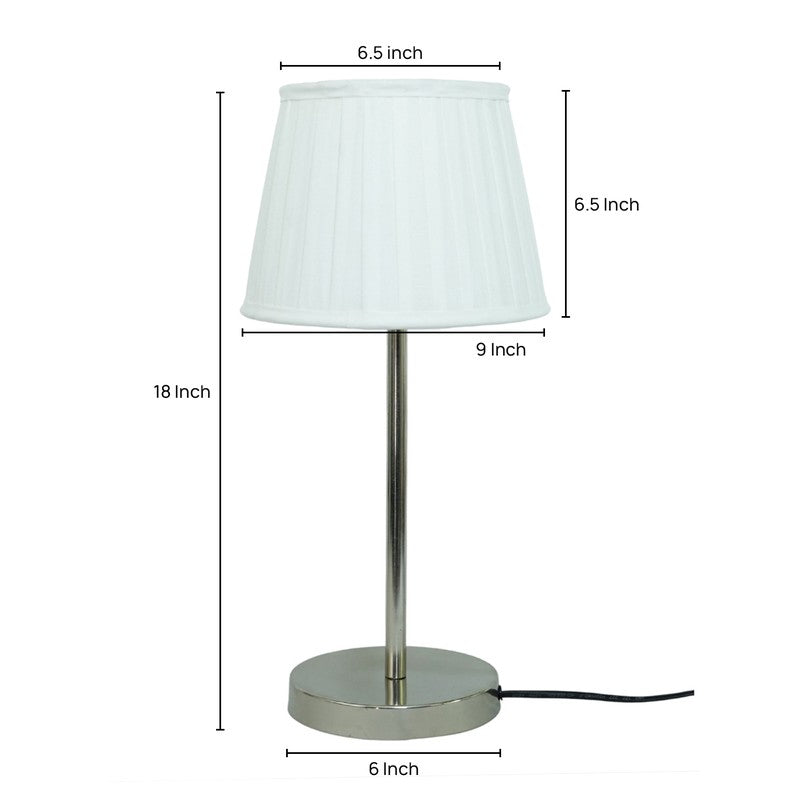 Ethereal Metal Base Cotton Table Lamp - White media 5