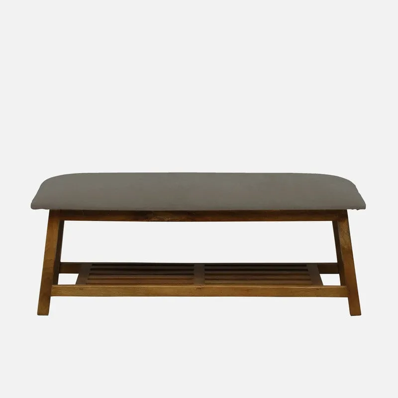 Grid Mango Wood Shoe Rack - Grey media 3