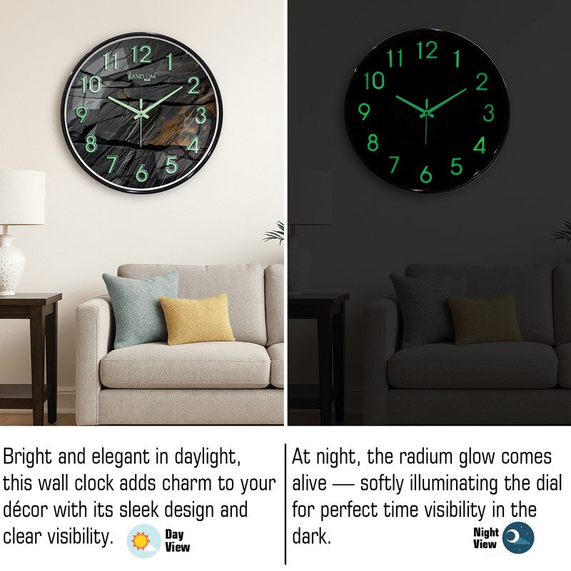 Onyra Round Modern Plastic Wall Clock - Black media 5