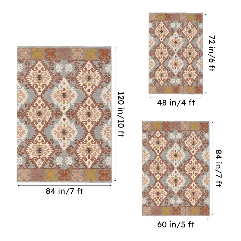 Fredegar Hand Tufted Ethnic Wool & Nylon Carpet - Grey media 15