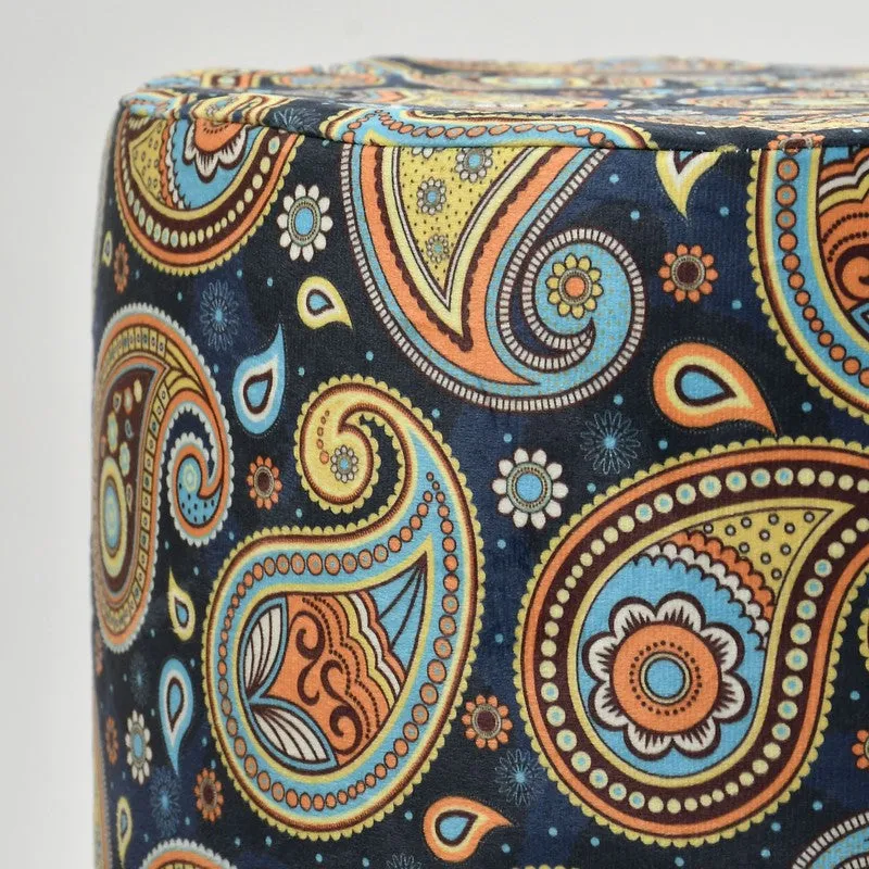Navine Paisley Multicolor Engineered Wood Ottomans - Set Of Two media 4