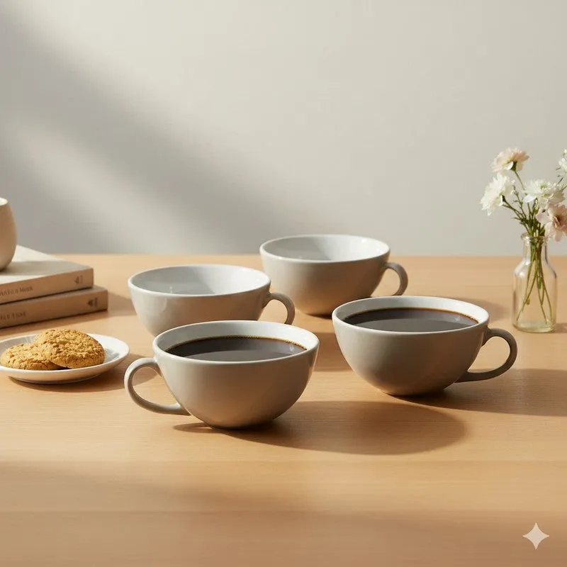 Morning Ceramic Coffee Mug (320 mL Each) - Set Of Four media 1