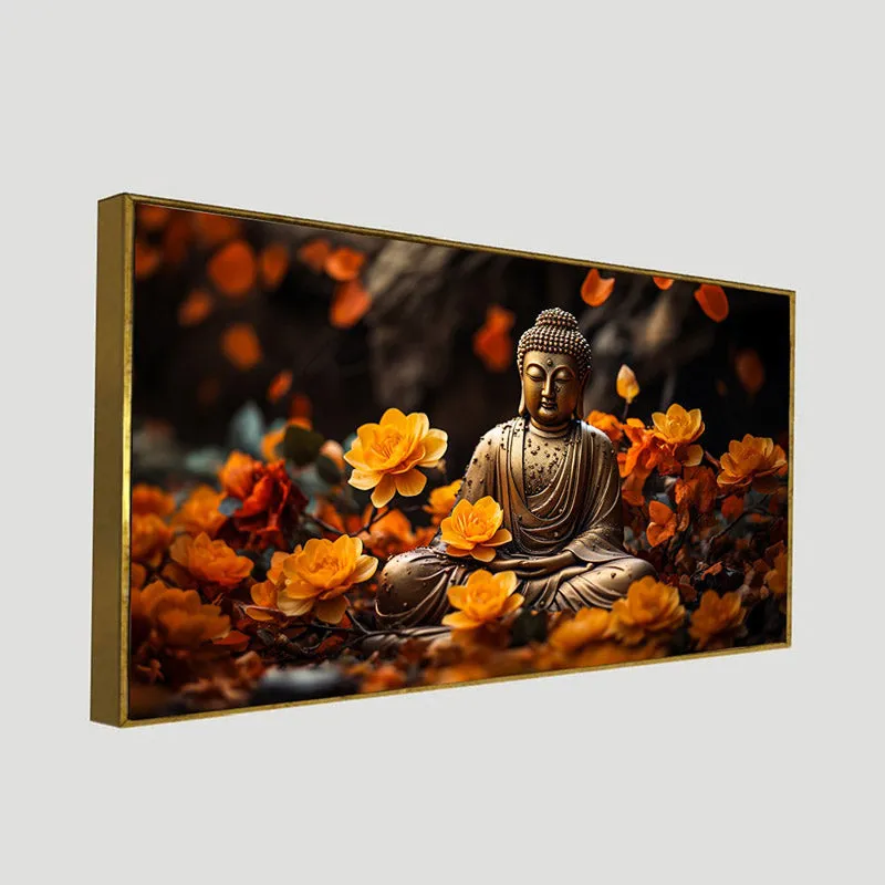 Sadaa Shanti Buddha Canvas Wall Painting With Frame media 8