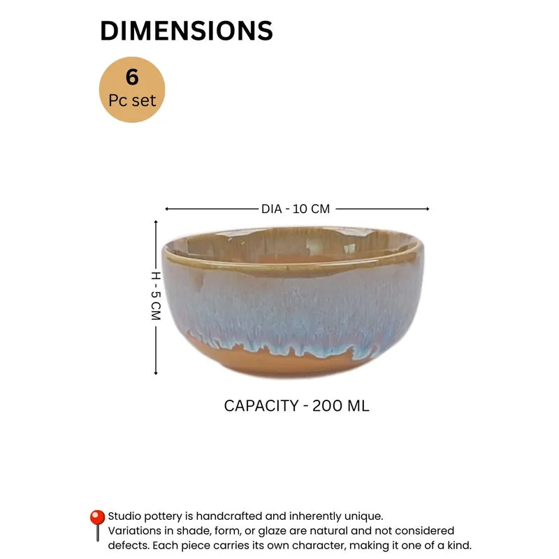 Porcelli Ceramic Snack Bowl (200 mL) - Set Of Six media 7