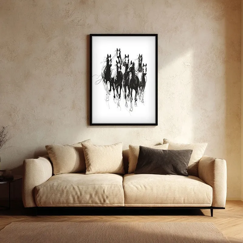 Spirit Horse Canvas Wall Painting With Black Frame media 1