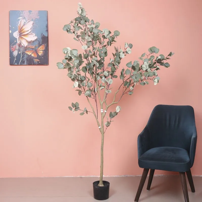 Compact Eucalyptus Artificial Plant With Black Plastic Pot media 3