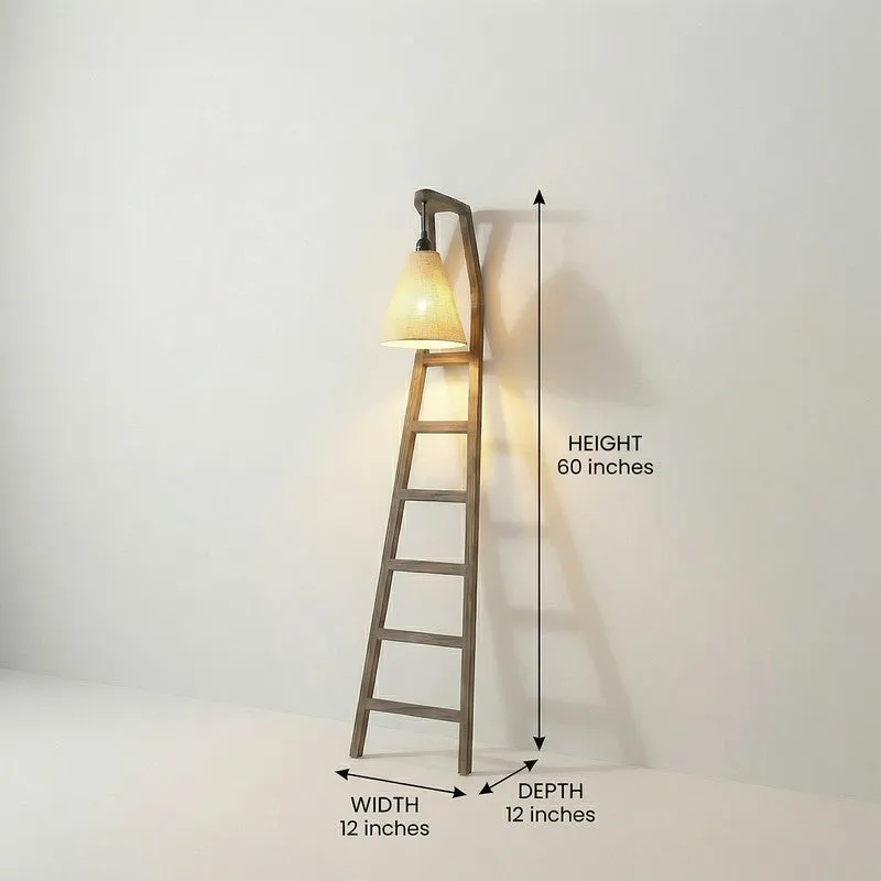 PureLume Wooden Floor Lamp - Brown media 10