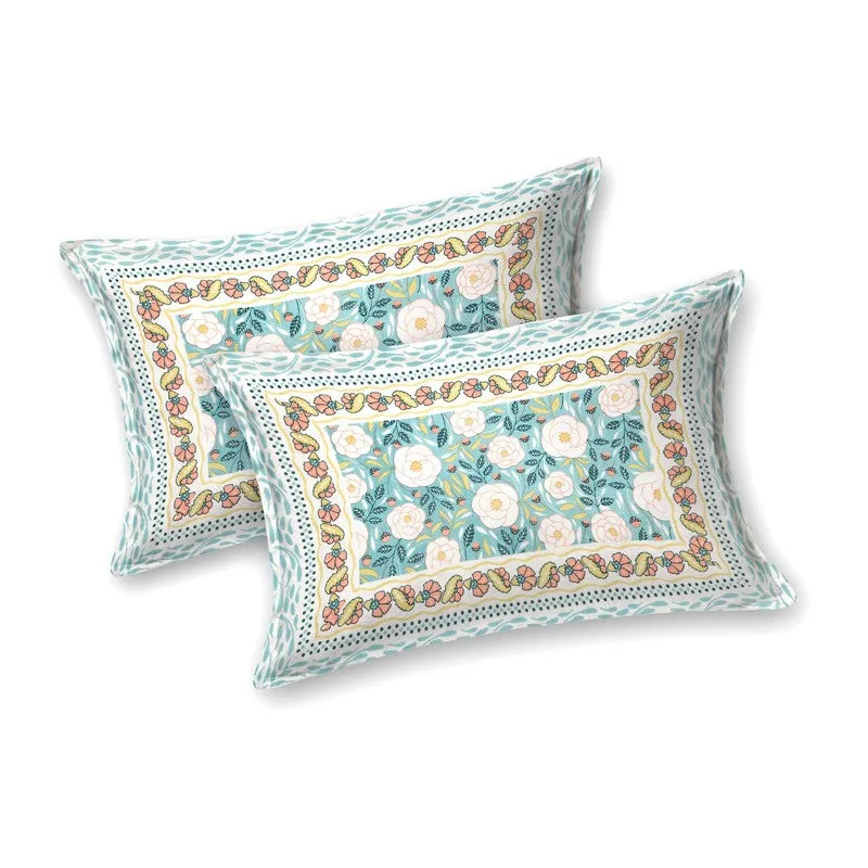 Loomva Cotton Bedsheet (Teal,Green) - 240 TC media 5