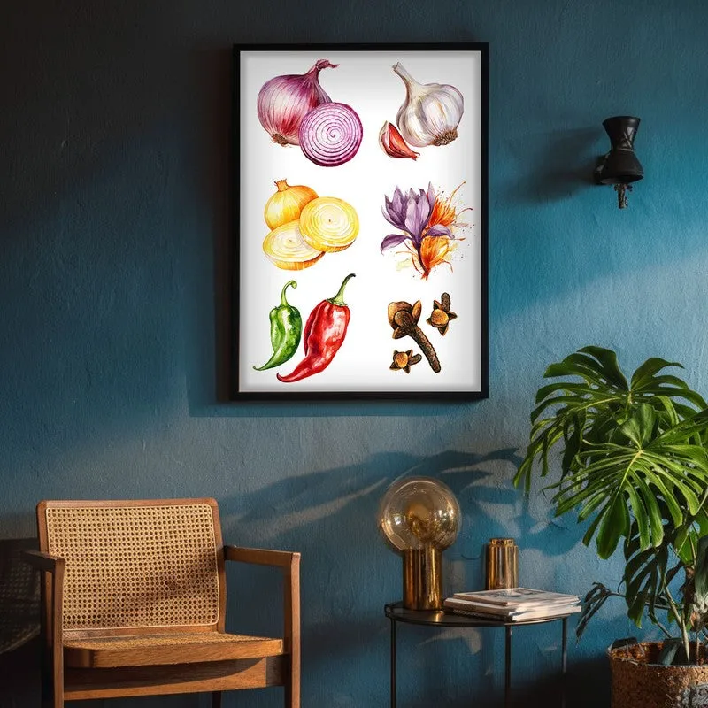 Allium Bouquet Framed Canvas Wall Painting media 4