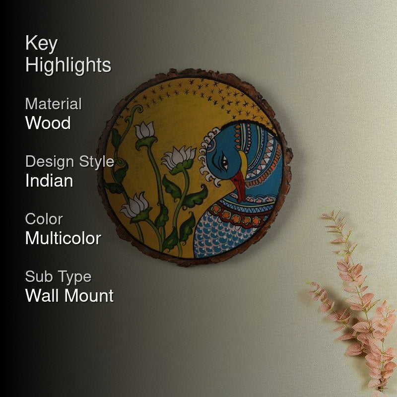 Ethnic Mayoorakshi Wooden Wall Accent media 2