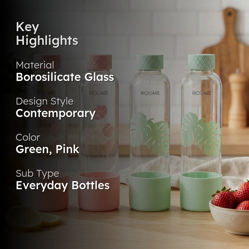 Rioware PureSip Everyday Bottle (Pink & Green, 750 mL Each) - Set Of Four media 2