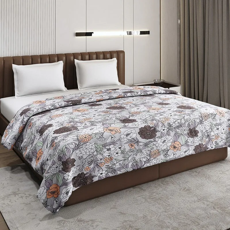 Monte Carlo Leafvora Floral Print Polyester Blanket (Multicolor) - 210 GSM media 1