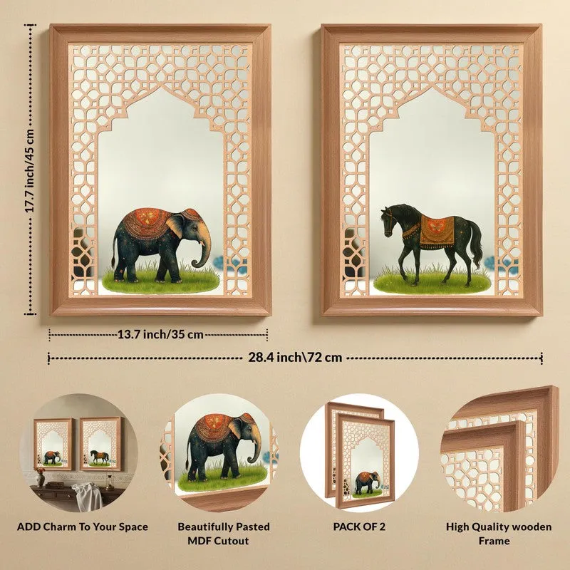 Royal Motif MDF Wall Mirrors - Set Of Two media 10