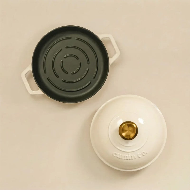 Cumin Co Enamel Cast Iron Bread Oven (White) - 1000 mL media 4
