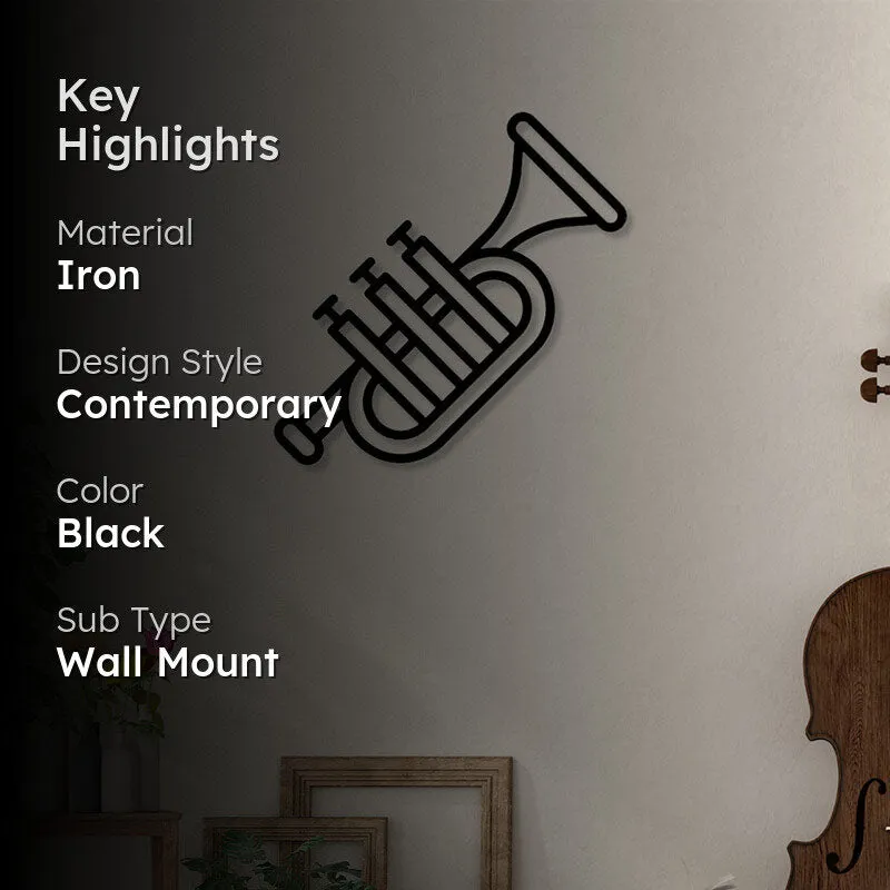 Trumpet Black Iron Wall Accent media 2