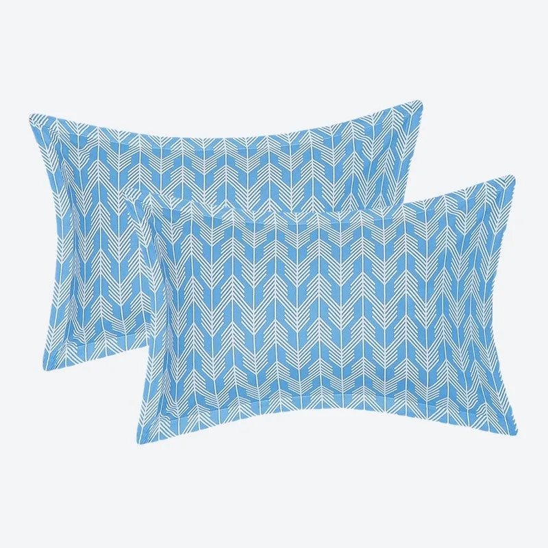 Monte Carlo Fleurish Cotton Bedsheet (White,Blue) - 104 TC media 8
