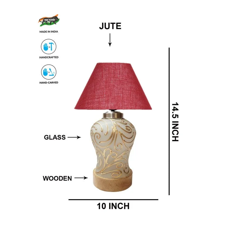 Lumithra Wooden Table Lamp - Maroon media 7