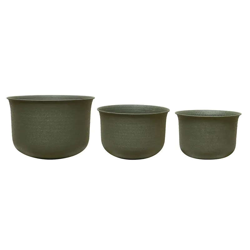 Olive Whisper Iron Planters - Set of Three media 4