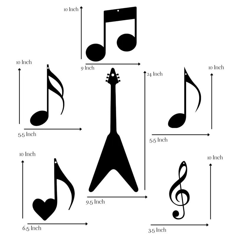 Guitar Notes III Iron Wall Accent - Set Of Six media 5