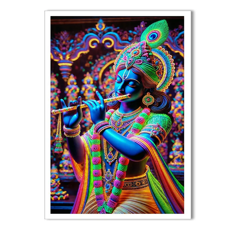 Cosmic Krishna Canvas Wall Painting media 7
