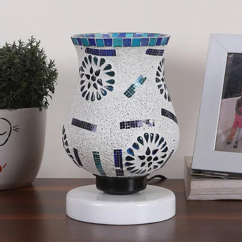 Blisset Mosaic Glass Table Lamp With Wooden Base - Multicolor media 4