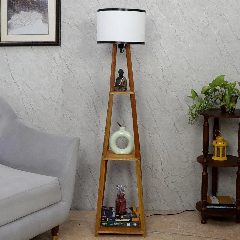 Blace Netima Floor Lamp With Shelf - White media 3