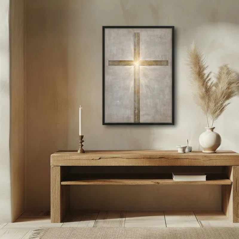 Lumen Cross Wall Painting With Black Frame media 1