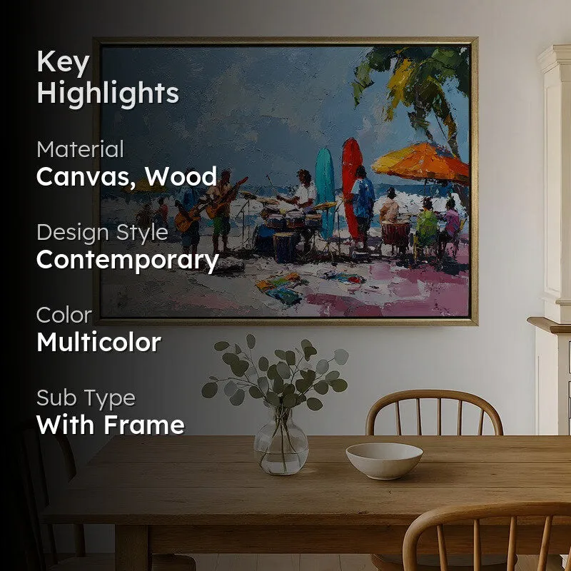 Shoreline Music Canvas Wall Painting With Frame media 2