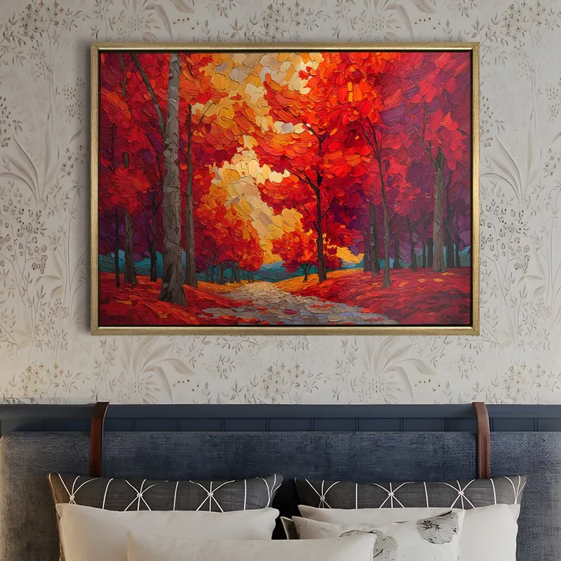 Autumn Emberwood Canvas Wall Painting With Frame media 5