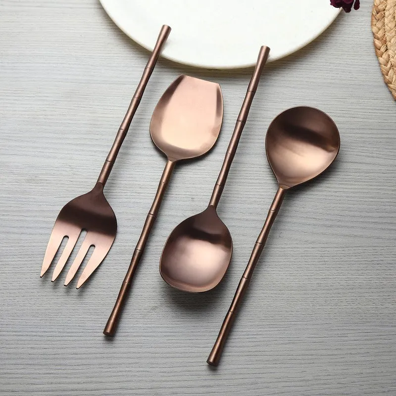 Bamboo Elegance Rose Serving Set - Four Piece Set media 1