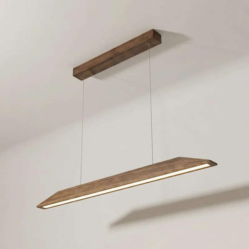 Fiamma Linear LED Wooden Ceiling Lamp - Brown media 4