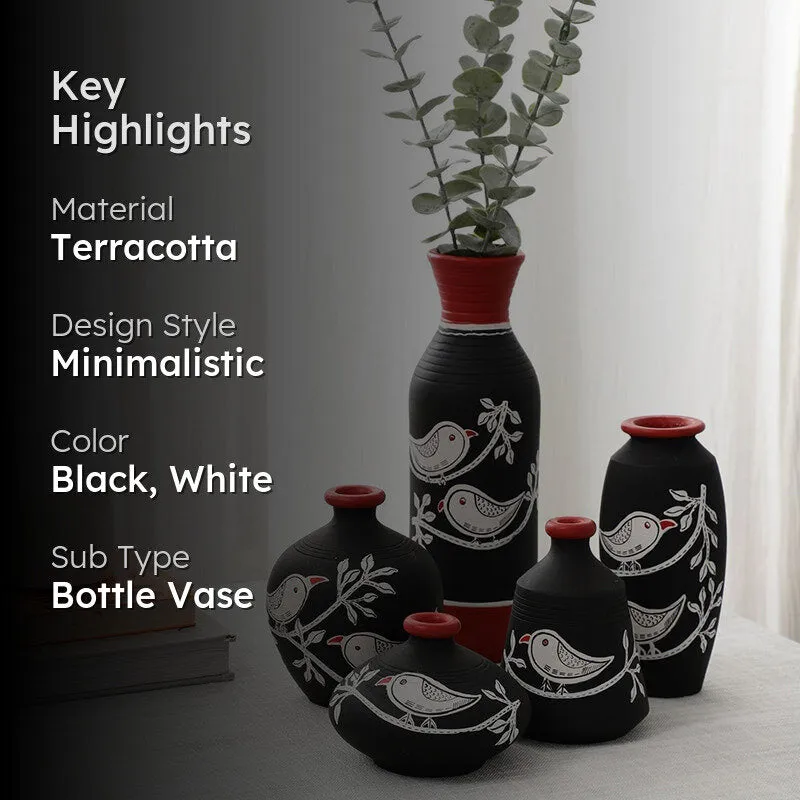 Neel Pakhi Handpainted Terracotta Vase - Set Of Five media 2