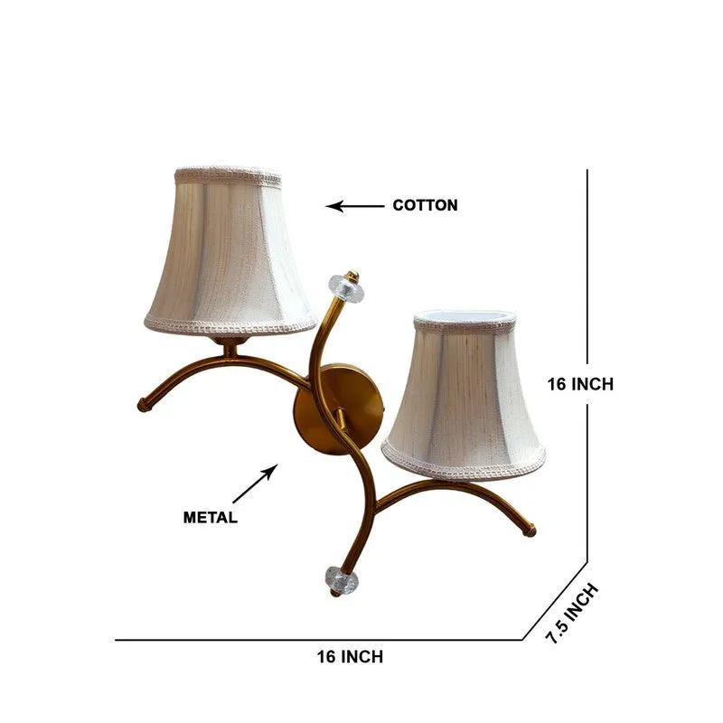 Aurelume Twin Cotton Wall Lamp - Beige media 7