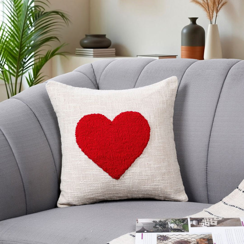 Crimson Heart Tufted Cushion Cover Set - Set Of Two media 4