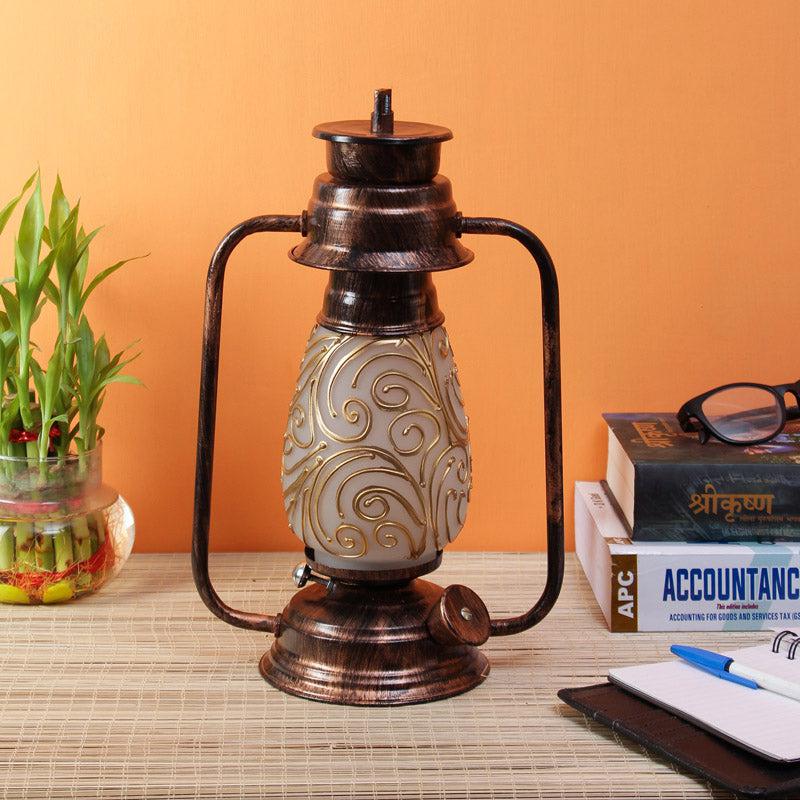 Saagar Mosaic Lantern Iron Table Lamp - Brown,Gold media 3
