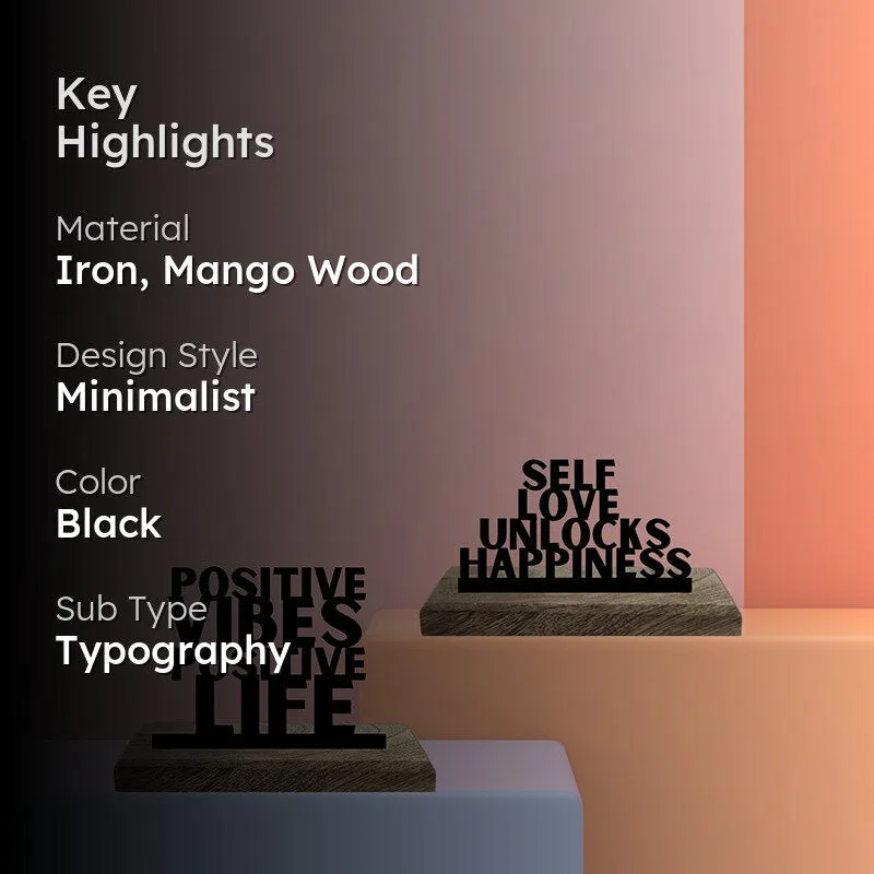 Positive Vibes Showpiece - Set Of Two media 2