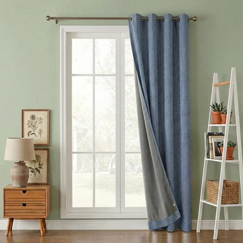 Form Ease Cotton Blackout Curtains - Navy Blue media 1