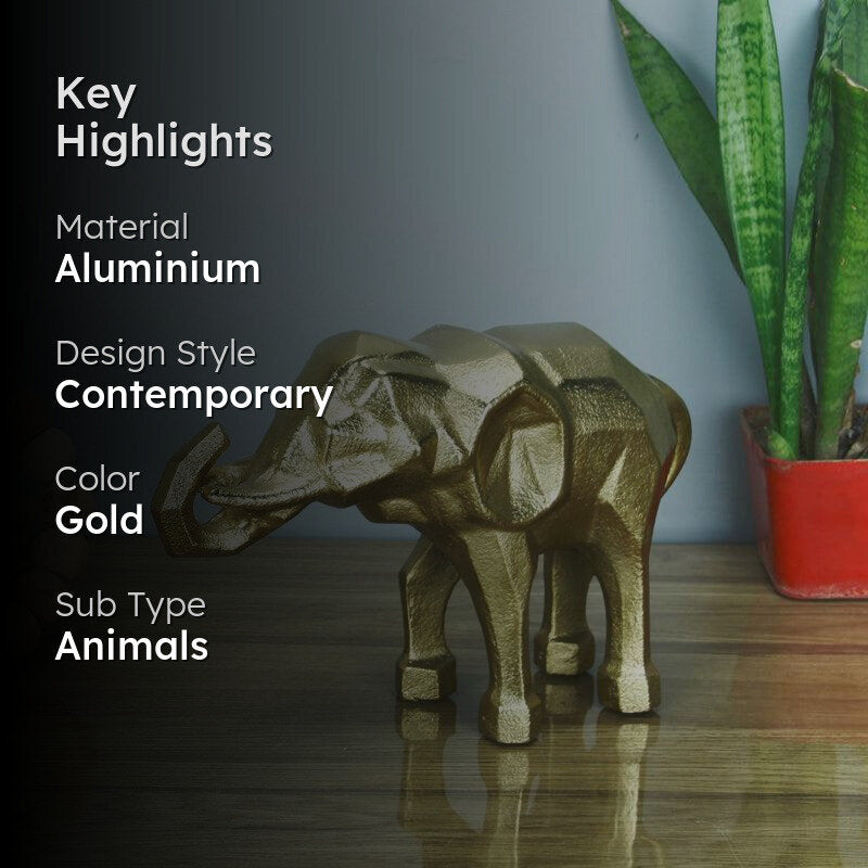 Fancy Ellie Aluminium Showpiece - Gold media 2