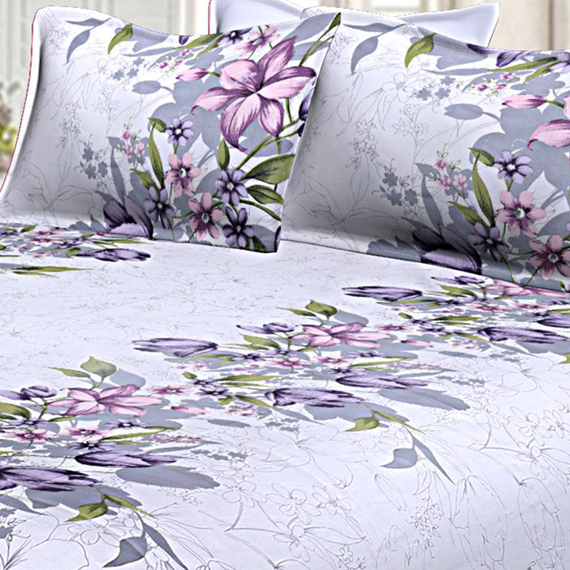 Navin Floral Cotton Bedsheet (White) - 240 TC media 4