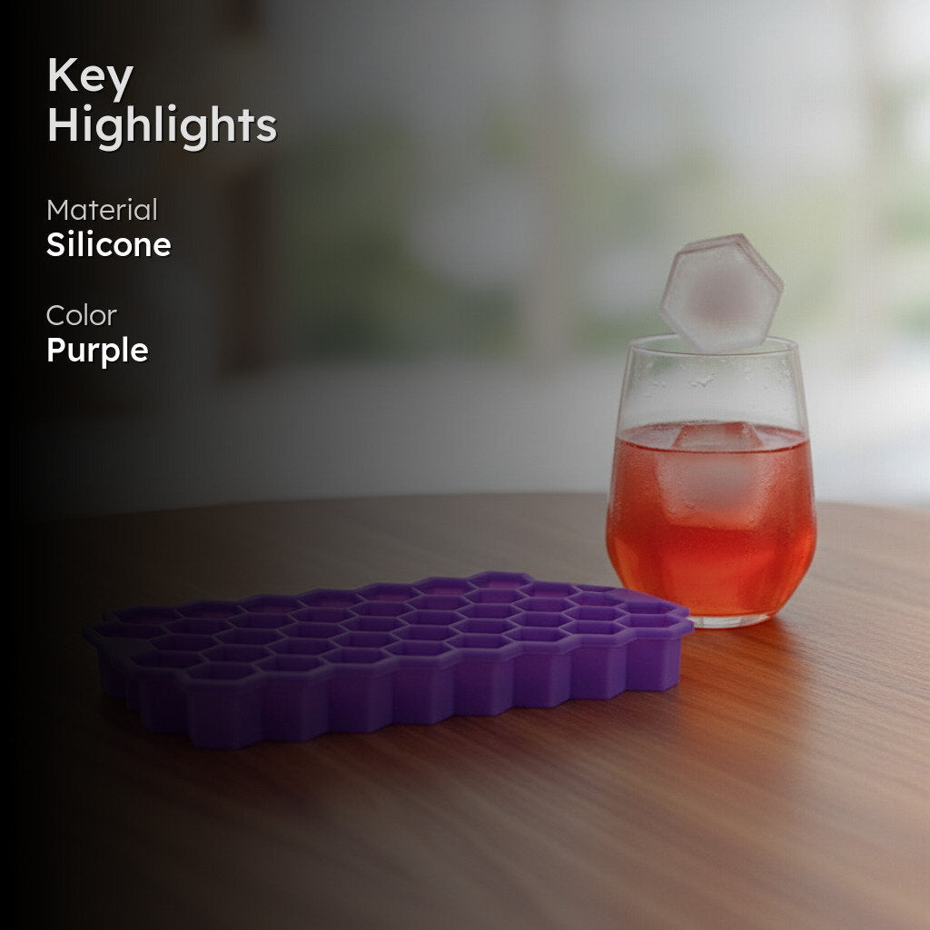Grid Silicone 37-Cube Ice Mould - Purple image 2