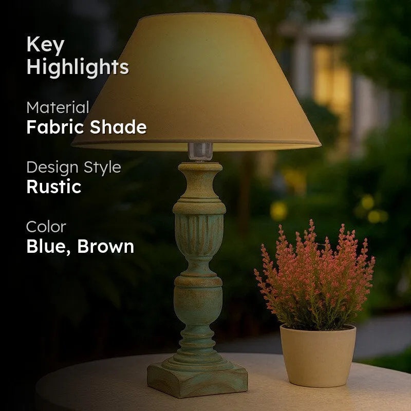 Lueur Fabric Table Lamp - Blue,Brown media 2