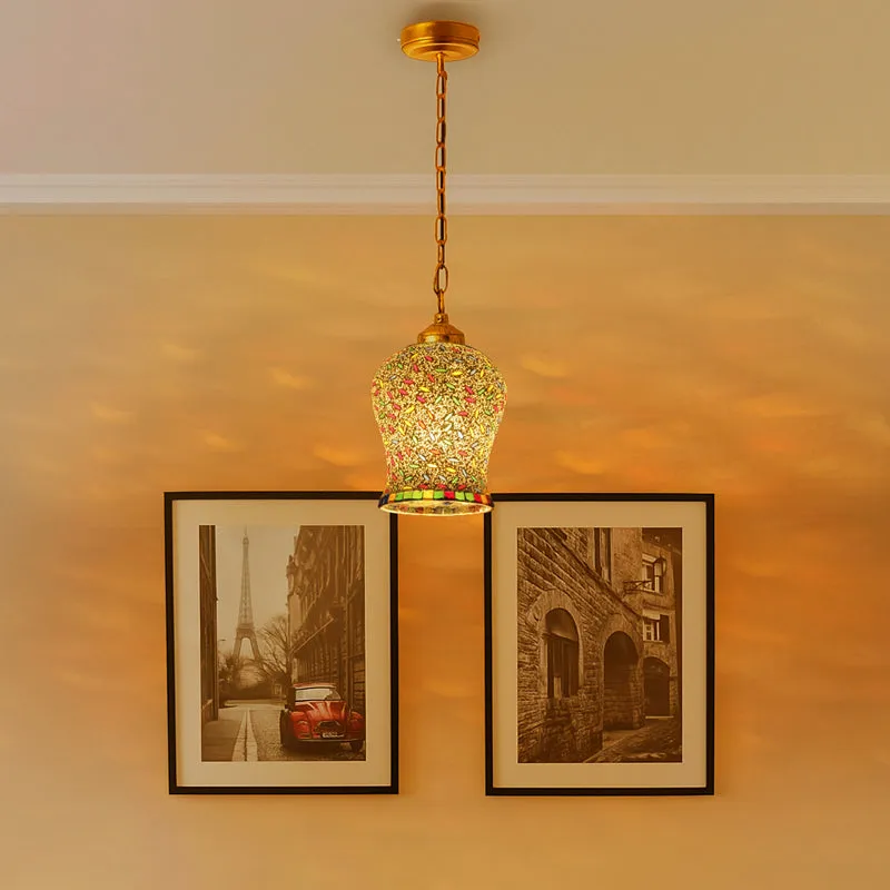 Mosaic Mini Metal & Glass Ceiling Lamp media 1
