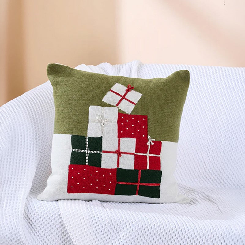 Festive Knit Cotton Cushion