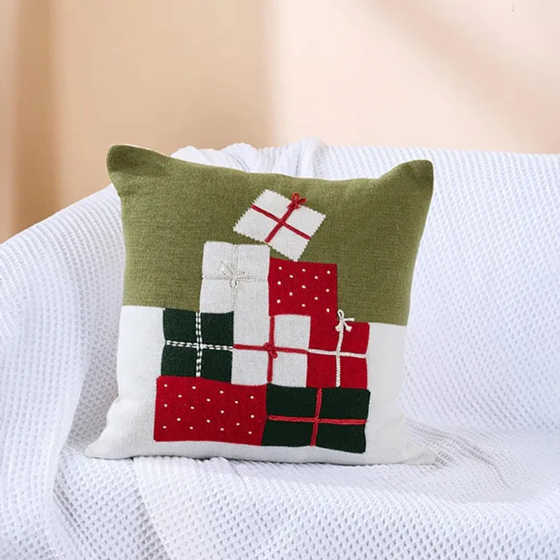 Festive Knit Cotton Cushion media 1