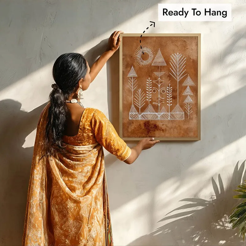 Tribalin Canvas Wall Painting With Brown Frame media 9